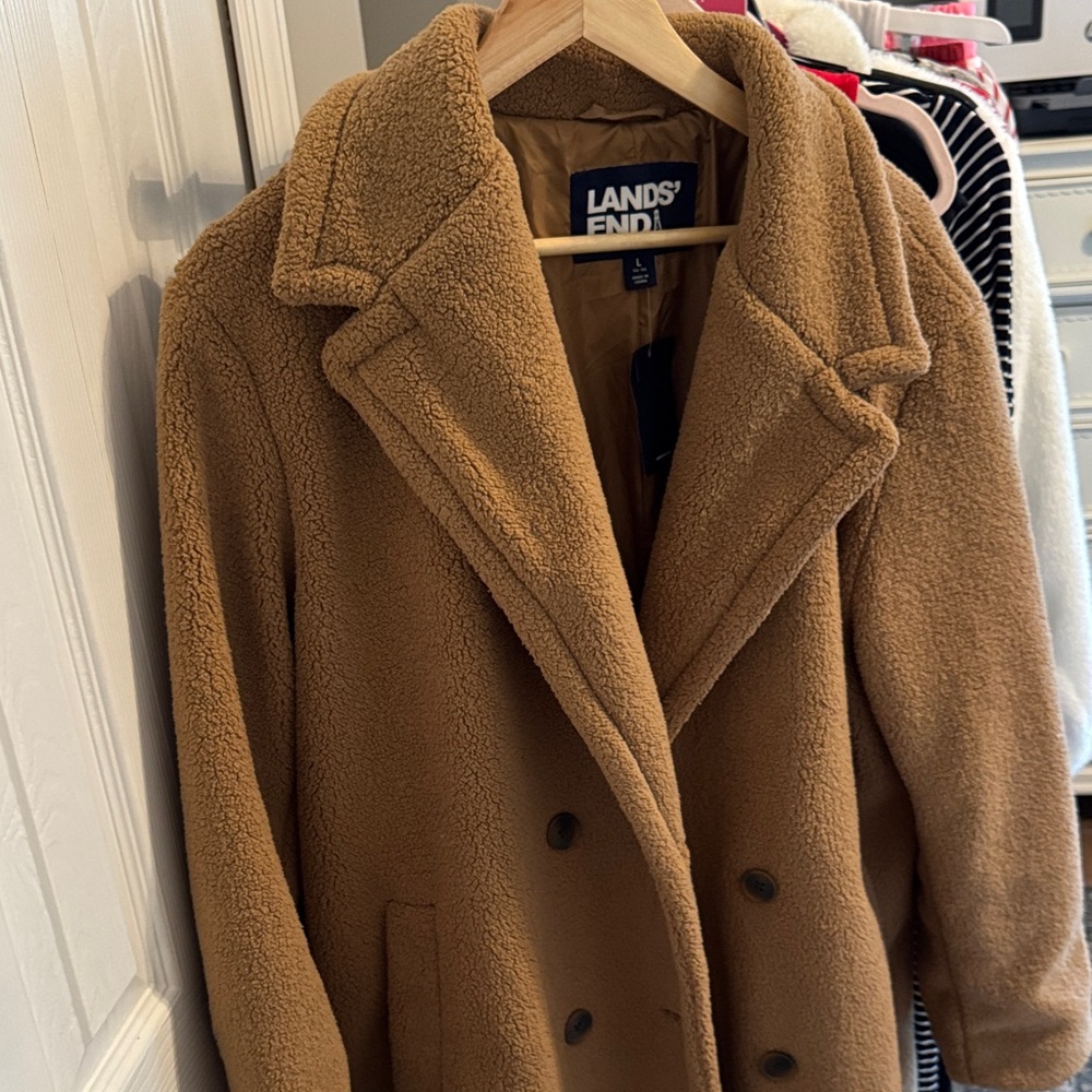 Lands' End Women's Brown Pea Coat
